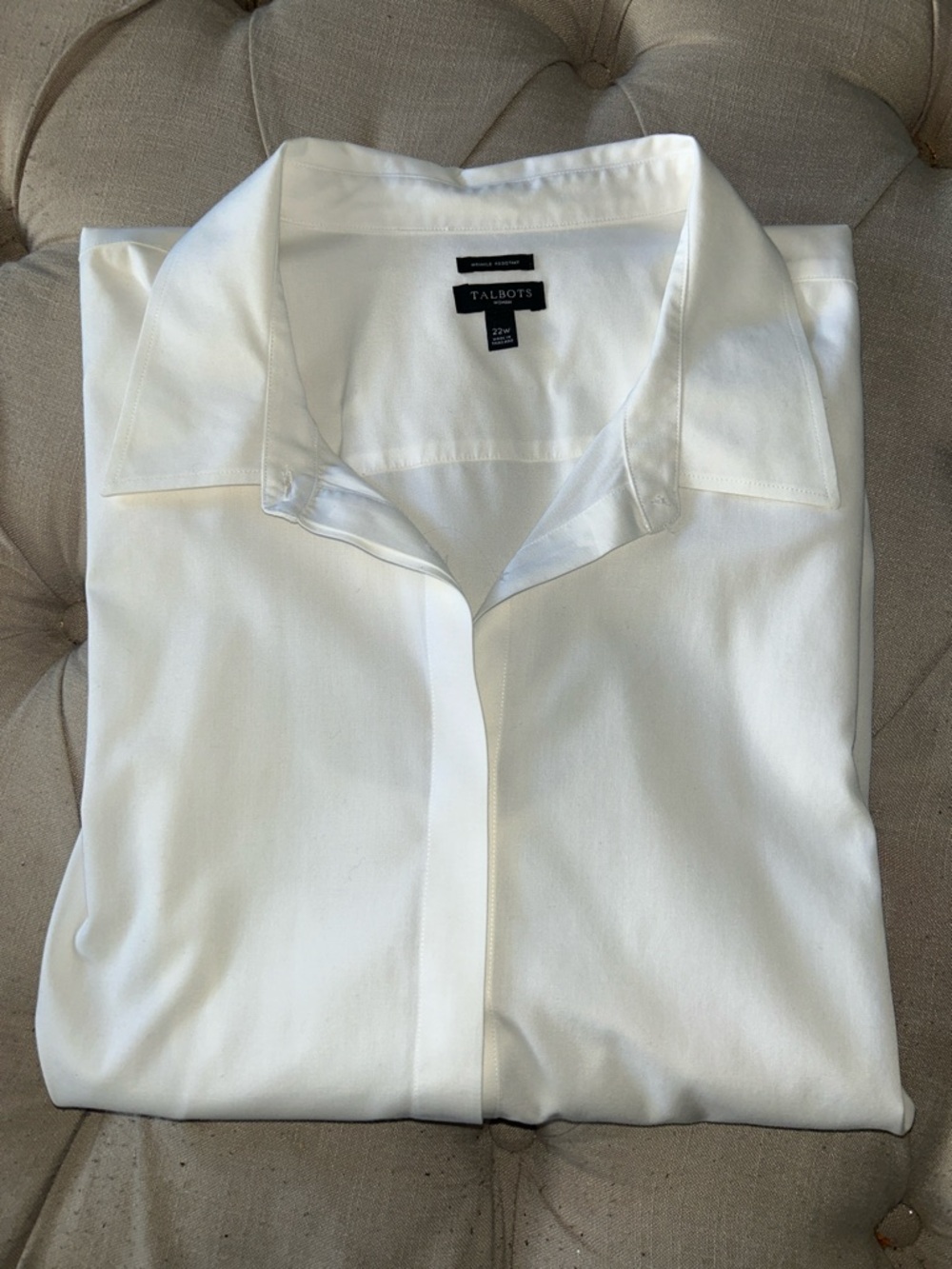 Talbots women’s plus size white sleeveless blouse